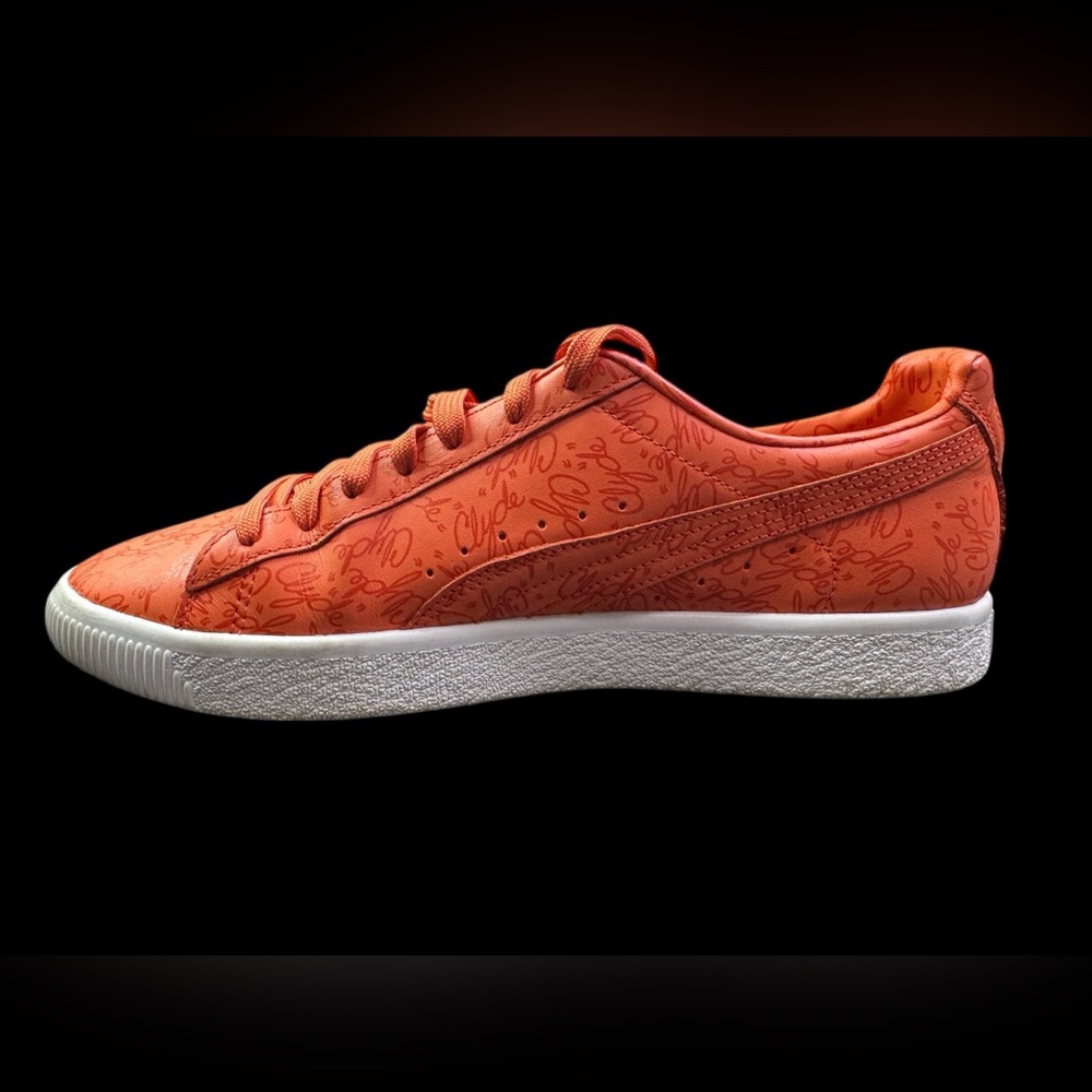 Puma Clyde Script Mens Sneakers Orange/Pumpkin/White Men's US Size 10.5 - Picture 3 of 15